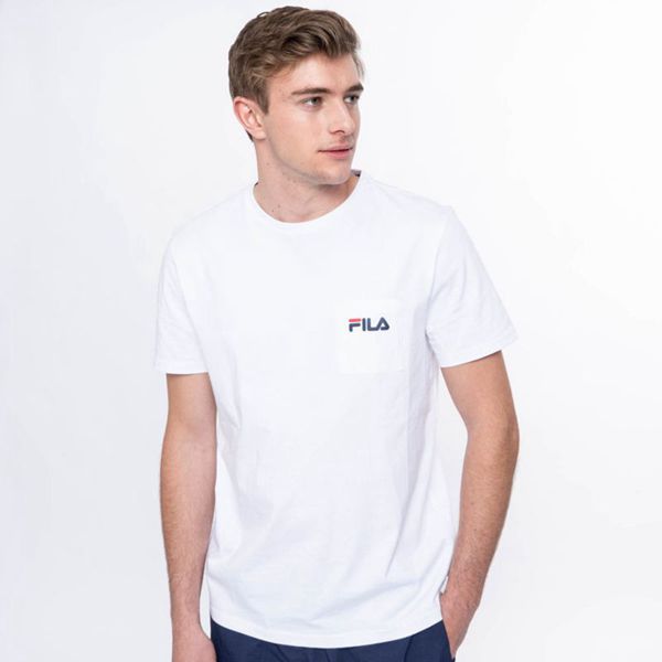 Fila Men's Falcon T-Shirt - White | UK-879MYLNAK